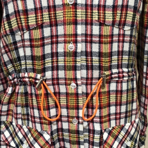 NWT Veronica Beard Corrine Shirt Dress Shirtdress Size 0 Red Multicolored Plaid - Picture 3 of 13